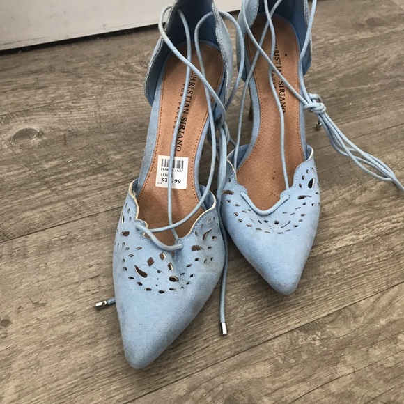 Blue lace up heel size 8 - Picture 5 of 5